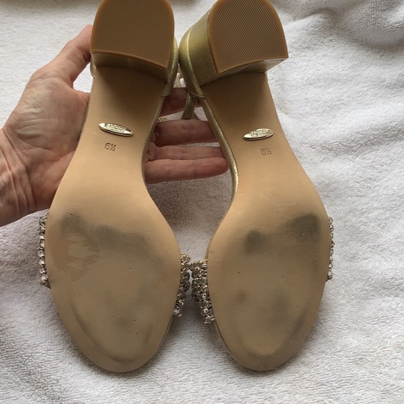 Gold Bagdley Mischka Sandals - Picture 2 of 5